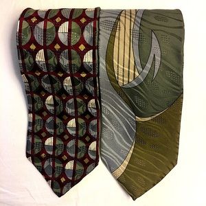 Set of 2 Geoffrey Beene 100% Silk Men’s Ties